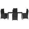 vidaXL Conjunto de Comedor de Jard&iacute;n 5 pcs Negro rat&aacute;n sint&eacute;tico