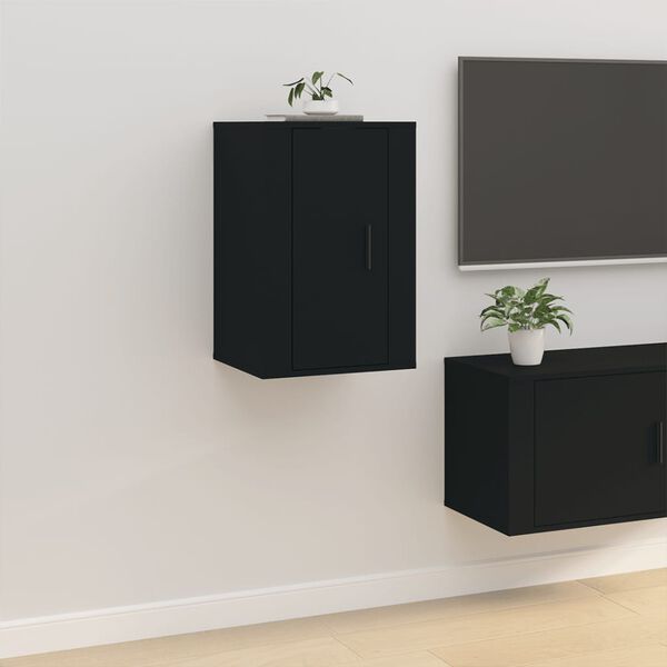 vidaXL Muebles para TV de pared 2 uds negro 40x34,5x60 cm