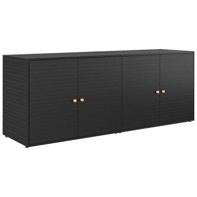 vidaXL Armario de almacenaje de jardín ratán PE negro 198x55,5x80 cm