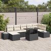 vidaXL Conjunto de sofá de jardín 8 pcs Negro Poliratán