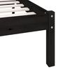 vidaXL Estructura de cama doble sin colch&oacute;n madera maciza negro