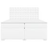 vidaXL Cama box spring con colchón cuero sintético blanco 200x200 cm