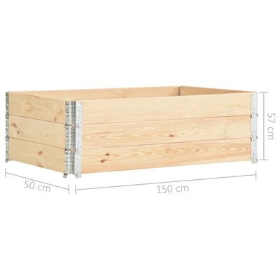 vidaXL Arriates de madera maciza de pino 3 unidades 50x150 cm