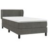 vidaXL Cama box spring con colch&oacute;n terciopelo gris oscuro 90x200 cm