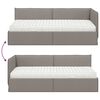 vidaXL Estructura de Cama Esquina con Colch&oacute;n 2 pcs Taup&eacute; Terciopelo