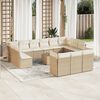 vidaXL Set sof&aacute;s de jard&iacute;n 14 pzas con cojines rat&aacute;n sint&eacute;tico beige