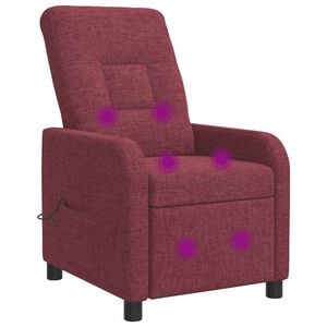 vidaXL Silla de masajes reclinable Rojo vino Tela