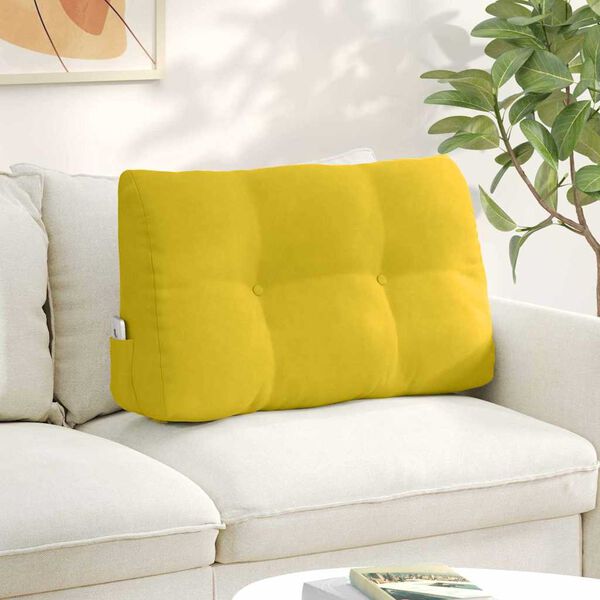 vidaXL Coj&iacute;n de Espalda Amarillo 80 x 24 x 50 cm Terciopelo