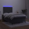 vidaXL Cama box spring colch&oacute;n y LED terciopelo negro 120x200 cm
