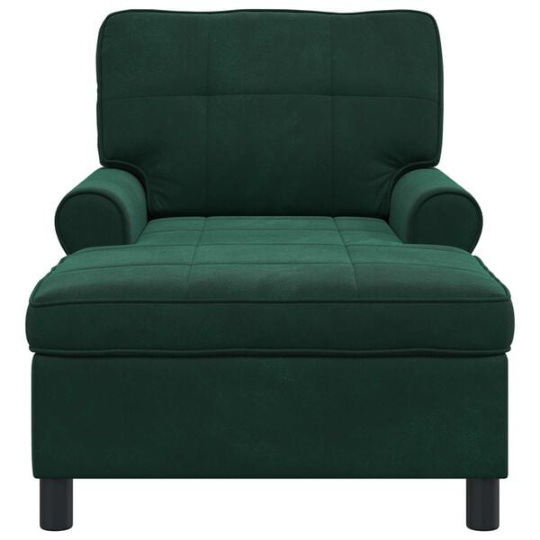 vidaXL Sill&oacute;n reclinable Verde oscuro 91 x 157 x 91 cm Terciopelo