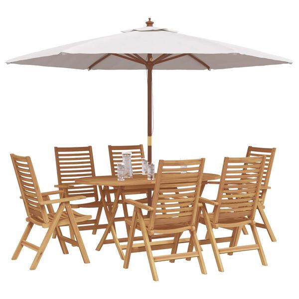 vidaXL Conjunto de Comedor de Jard&iacute;n 7 pcs Marr&oacute;n