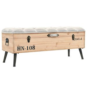 vidaXL Banco de almacenamiento 110 cm de madera maciza de abeto