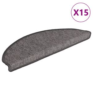 vidaXL Felpudos para escaleras 15 unidades 65x21x4 cm Beige y Gris Semicircular Grande