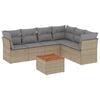 vidaXL Set sof&aacute;s de jard&iacute;n 7 piezas y cojines rat&aacute;n sint&eacute;tico beige