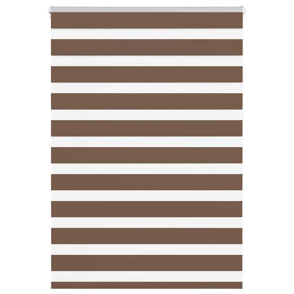 vidaXL Estor cebra marr&oacute;n 110x100 cm tejido ancho 105,9 cm poli&eacute;ster