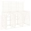 vidaXL Cobertizo triple para cubos de basura madera maciza pino blanco