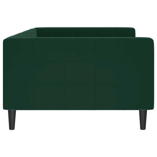 vidaXL Sof&aacute; cama sin colch&oacute;n terciopelo verde oscuro 100x200 cm