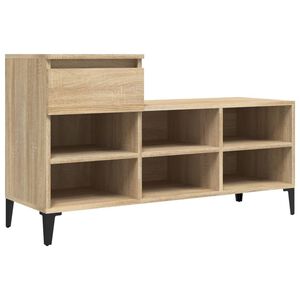 vidaXL Zapatero madera contrachapada roble Sonoma 102x36x60 cm