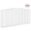 vidaXL Cestas de gaviones 10 uds forma de arco hierro 400x50x180/200cm