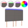 vidaXL Cabecero con luces LED cuero sint&eacute;tico gris 144x5x118/128 cm