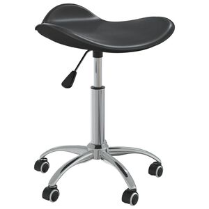 vidaXL Silla de comedor giratoria cuero sint&eacute;tico negro