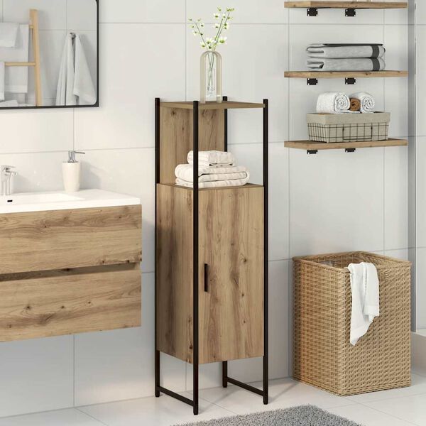 vidaXL Armario de baño madera ingeniería roble artisan 33x33x120,5 cm