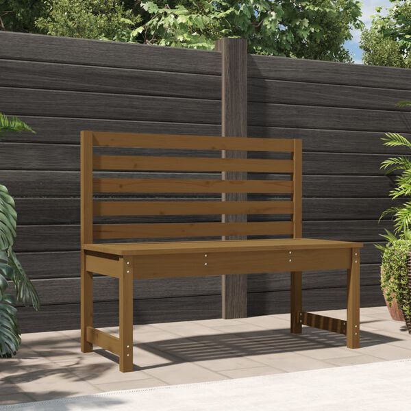 vidaXL Banco de jardín madera maciza pino marrón miel 109 cm