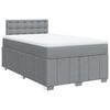 vidaXL Cama box spring con colch&oacute;n tela gris claro 120x200 cm