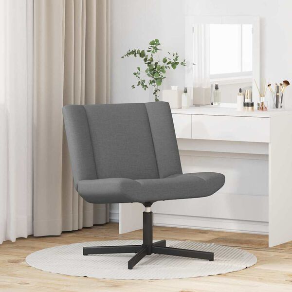 vidaXL Silla giratoria Gris oscuro 63 x 75 x 76 cm tela