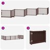 vidaXL Puerta de perros plegable 8 paneles madera &aacute;lamo marr&oacute;n 640 cm