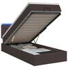 vidaXL Cama tipo otomana con colch&oacute;n y LED Marr&oacute;n Oscuro 90 x 190 cm