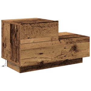 vidaXL Armario de Noche con caj&oacute;n Madera vieja 70 x 36 x 40,5 cm