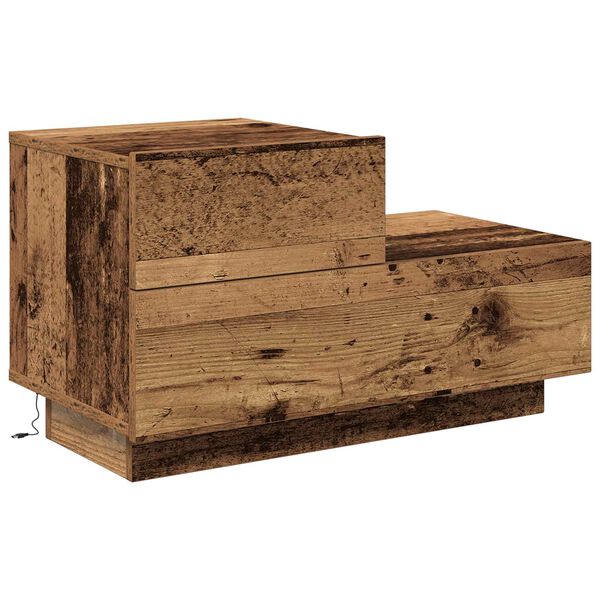 vidaXL Armario de Noche con caj&oacute;n Madera vieja 70 x 36 x 40,5 cm