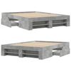 vidaXL Estructura de cama madera de ingeniería gris hormigón 140x200cm