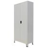 vidaXL Armario de oficina con 2 puertas acero gris 90x40x180 cm