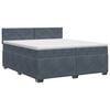 vidaXL Cama box spring con colch&oacute;n Gris oscuro 200 x 200 cm Terciopelo