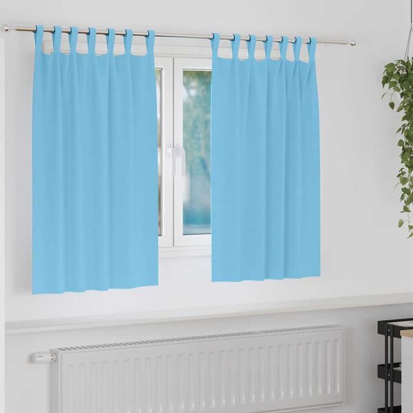 vidaXL Cortinas Opacas con Anillas 2 pcs Azul Claro 140 x 140 cm