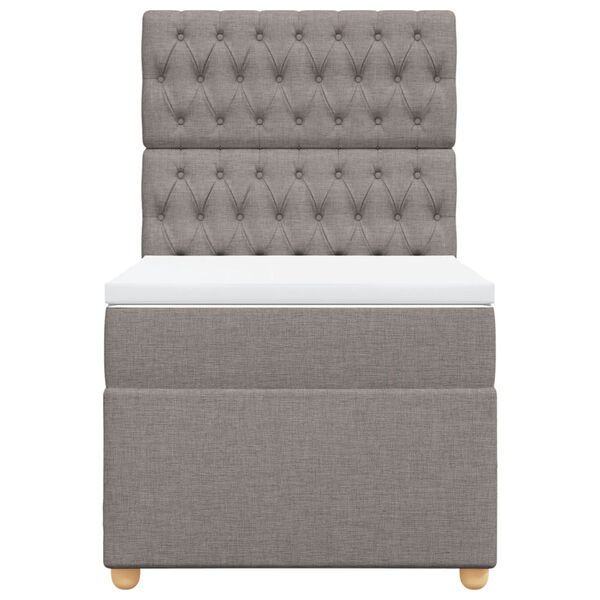 vidaXL Cama box spring con colch&oacute;n tela gris taupe 80x200 cm