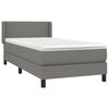 vidaXL Cama box spring con colch&oacute;n tela gris oscuro 90x190 cm