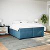 vidaXL Cama box spring con colch&oacute;n terciopelo azul oscuro 200x200 cm