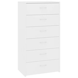 vidaXL Aparador con 6 cajones madera contrachapada blanco 50x34x96 cm