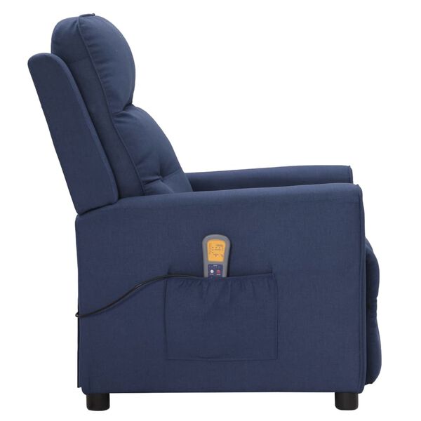 vidaXL Sillón de masaje de tela azul