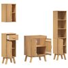 vidaXL Juego de muebles de ba&ntilde;o 4 pcs Marr&oacute;n Madera maciza de Pino