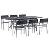 vidaXL Conjunto de Comedor de Jard&iacute;n 7 uds. Gris antracita Acero