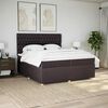 vidaXL Cama box spring con colch&oacute;n tela marr&oacute;n oscuro 200x200 cm