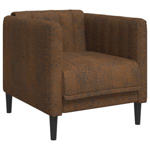 vidaXL Sill&oacute;n de cuero sint&eacute;tico de ante marr&oacute;n
