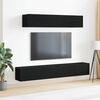 vidaXL Conjunto de mueble de TV Roble Negro Madera de ingeniería