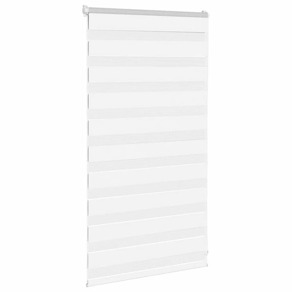 vidaXL Estor cebra blanco 90x100 cm tejido ancho 85,9 cm poli&eacute;ster