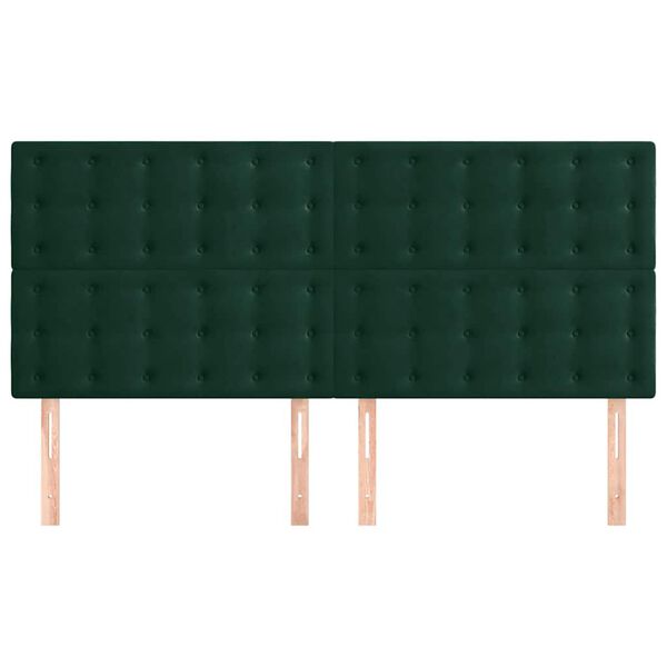 vidaXL Cabecero Terciopelo Verde Oscuro 160x5x118/128 cm