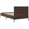 vidaXL Estructura cama madera ingenier&iacute;a metal roble marr&oacute;n 75x190 cm